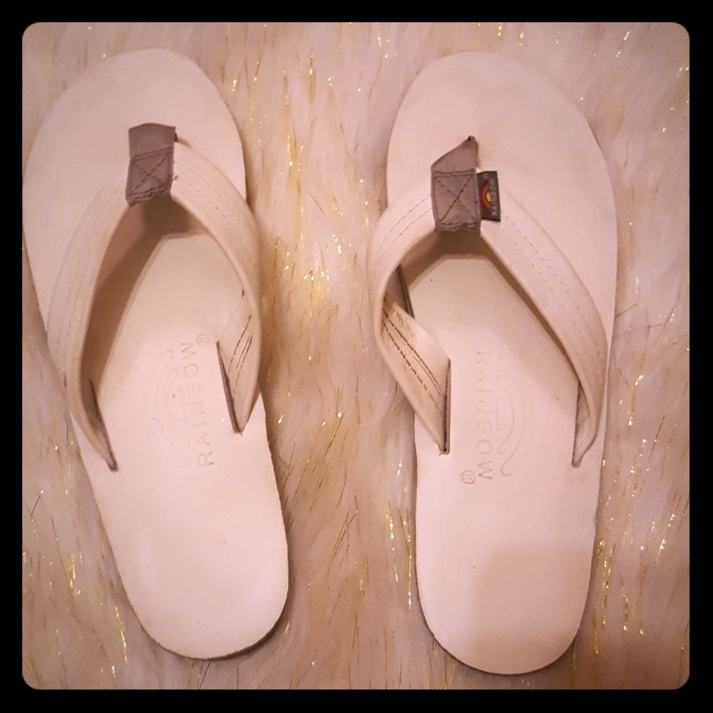 Rainbow flip flops